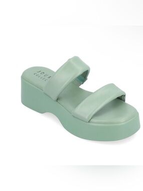 Journee Collection Mint Platform Double-Strap Slide | Brand New | Size 10